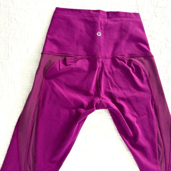 Lululemon Tranquil Tight 28" Regal Plum High-Rise Leggings Full-On Luon Mesh 4 - Picture 6 of 9
